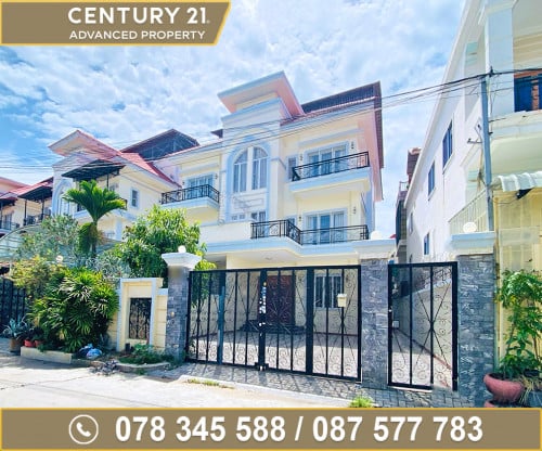 🏠 វីឡាភ្លោះ សម្រាប់ជួល ក្នុងបុរី សម្បត្តិមាស​ (ជិតស្ពានបាឡេ)