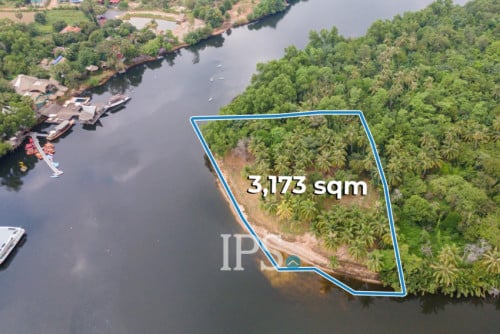 #ForSale 🌿 ដីបណ្តោយមាត់ទន្លេ ទំហំ១០,៦១៥ ម៉ែត្រការ៉េ – អន្លុងព្រែកទឹកឈូរ ខេត្តកំពត