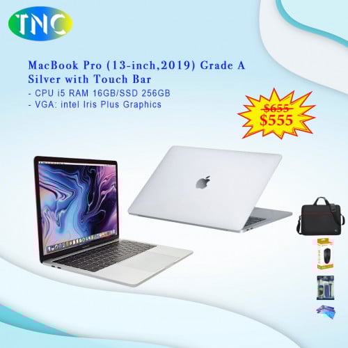 MacBook Pro (13-inch,2019) Grade A Silver with Touch Bar - CPU i5 RAM 16GB/SSD 256GB