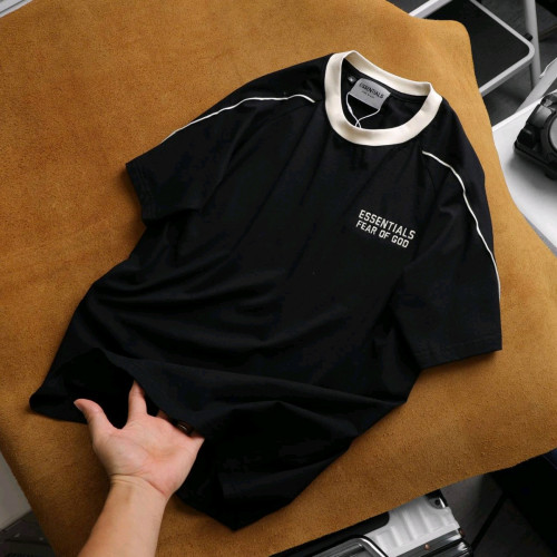 អាវយឺតដៃខ្លី កមូលប្រេន essential សាច់ក្រាស់ទន់យឺត cotton 4cម៉ូតពណ៌ដូចរូប S M l xl xxl ( 50kg-95kg)