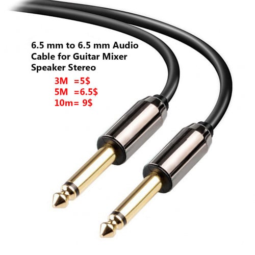 Aux Guitar Cable Jack 6.5 mm to 6.5 mm Audio Cable for Guitar Mixer Speaker Stereo Jack 6.35mm