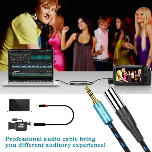 Cable Mini XLR to Jack 3.5mm Plug Stereo Audio 1/8" TRS  bmpcc Blackmagic