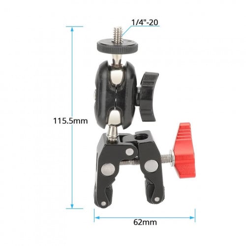 Clamp with 360° Double Ball Head Magic Arm Clamp with 1/4" 3/8"