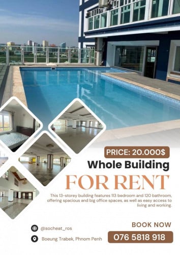 113 Bedroom | Whole Building for Rent In Khan Chamkarmorn