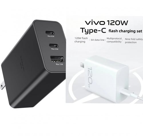 Vivo 120w + Samsung 65w 3ports Super fast charger