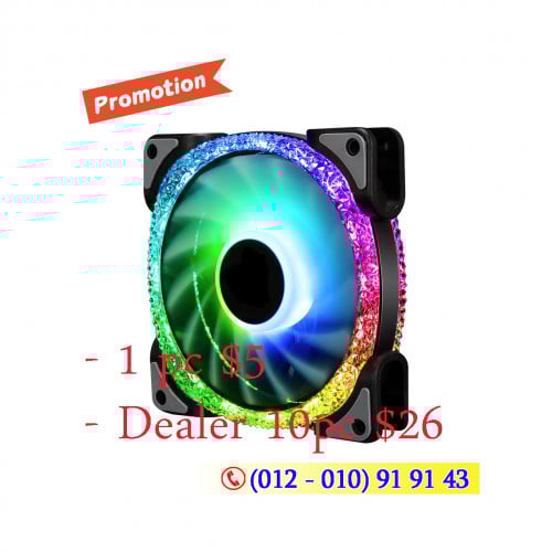 Discount (Diamond) LED Cooling Fan RGB 12Cm 10pcs: $26