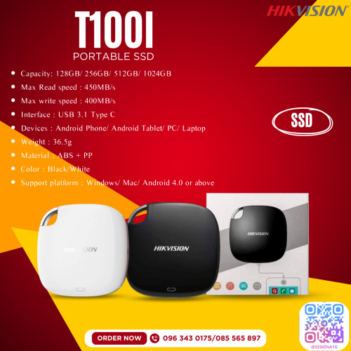 HIKVISION SSD PORTABLE T100I 128GB IN STOCK
