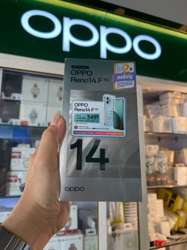 OPPO Reno14F5G Ram8G+8G/256GB ថ្មីប្រអប់ធានា1ឆ្នាំតម្លៃពិសេសជូន