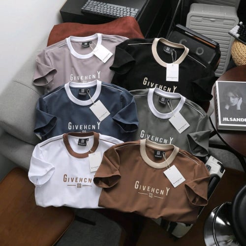 អាវយឺតដៃខ្លី កមូលសាច់ cotton 4C ទន់យឺតក្រាស់ល្អម៉ូតពណ៌ដូចរូប លេខ m l xl xxl 3xl (50kg-100kg)