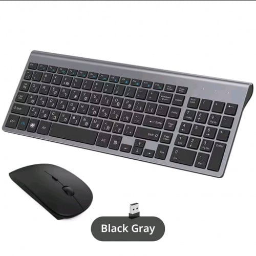 English Layout Low Noise 101 Keys Wireless Keyboard 2.4g Wireless Tastatur with Adapter for Lab Desk