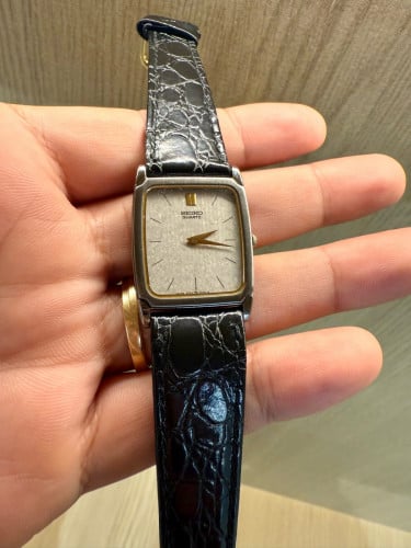 Original Rarest Vintage  SEIKO Tank Quartz Two Tone Gray Dial JDM 1996 - (Condition 95%)