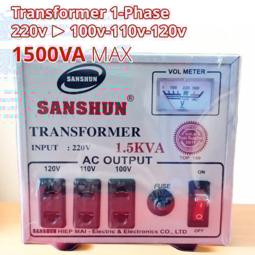 ដុំបំលែងភ្លេីង 220 to 110v transformer 3kva 2kva 1kva....