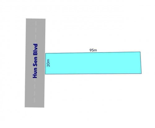 ដីលក់ ស្ថិតនៅលើផ្លូវ 60m-ទំហំ :  1,900 ម៉ែត្រការ៉េ-តម្លៃ : 1,xxx$ /m2