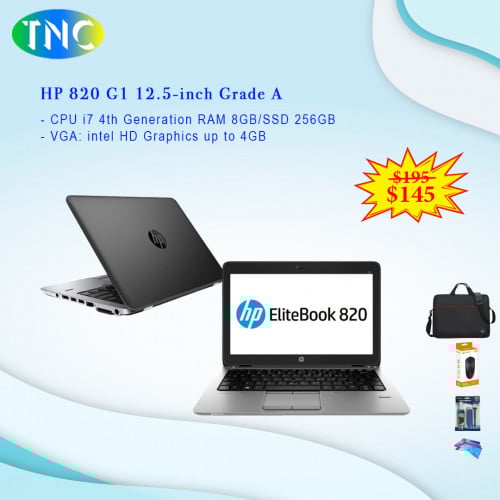 HP 820 G1 12.5-inch Grade A  i7 4th Generation RAM 8GB/SSD 256GB VGA: intel up to 4GB
