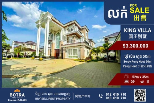 King Villa for Sale Borey Peng Huot 50m