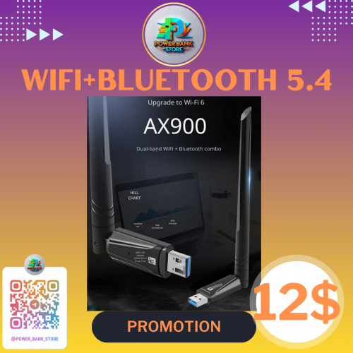 USB Bluetooth 5.4 + WIFI Adapter For PC Desktop and Laptop