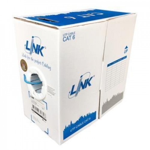 LINK CAT 6 UTP (250 MHZ) w/Cross Filler, 24 AWG, CM, 305M, Blue, Pull Box (P/N: US-9106A)