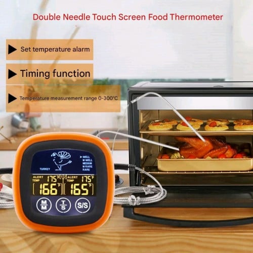 Dual Probe Oven Grill Food Thermometer with Touch Screen (2 probes)