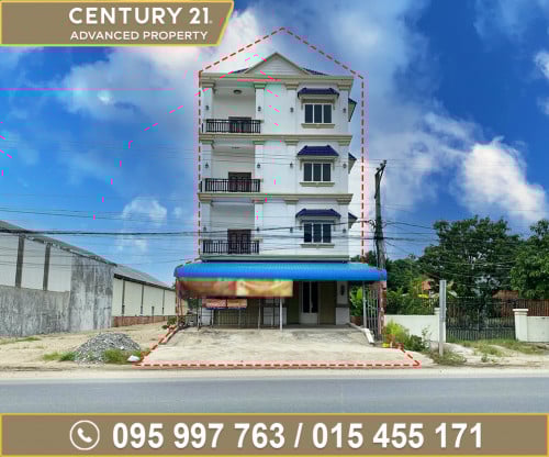 ផ្ទះ2ល្វែង ទម្លុះចូលគ្នា(4ជាន់) លើផ្លូវជាតិលេខ1 ជិតមន្ទីរពេទ្យ រ៉ូហ្សាណា ត្រូវការលក់បន្ទាន់ខ្លាំង