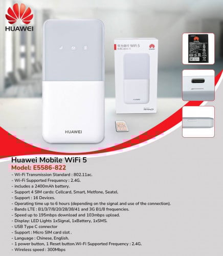 Modem 4G LTE Mobile Wi-Fi HUAWEI E5586-822