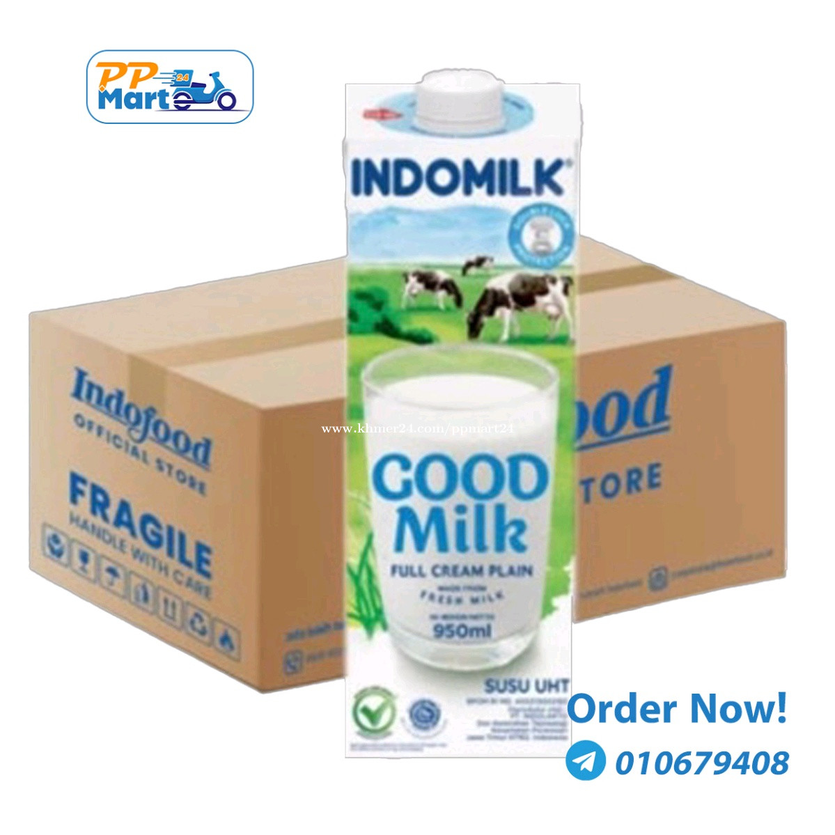 Indomilk 950ml x 12 price in Kakab 1, Por Senchey, Phnom