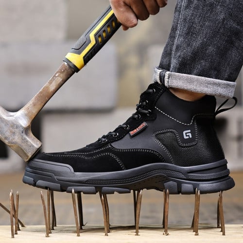 ស្បែកជើងក្បាលដែកបាតដែកគុណភាពខ្ពស់ / Safety Boot For Construction Worker