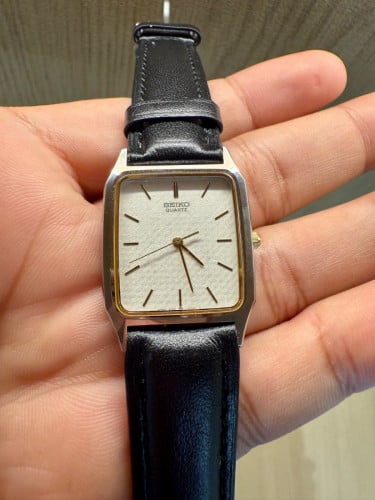 Original Rarest Vintage SEIKO Tank Linen SnowFlake Dial 1985 - (Condition 95%)