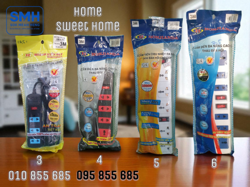 ព្រីភ្លើង Honjianda Extension Cord _ 3 / 4 / 5 / 6