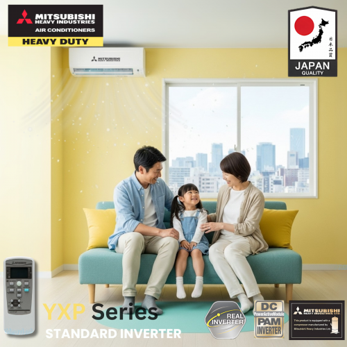 1.5 HP Inverter ម៉ាសុីនត្រជាក់ Mitsubishi Heavy Industreis ប្រភេទសន្សំសំចៃ YXP Standard Inverter