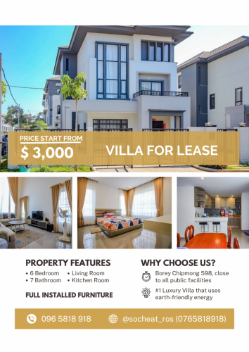 6 Bedroom | Villa for Rent in Borey Chipmong 598