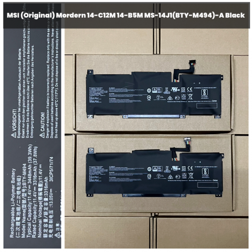 Battery MSI (Original) Mordern 14-C12M14-B5MMS-14J1 (BTY-M494)-A Black