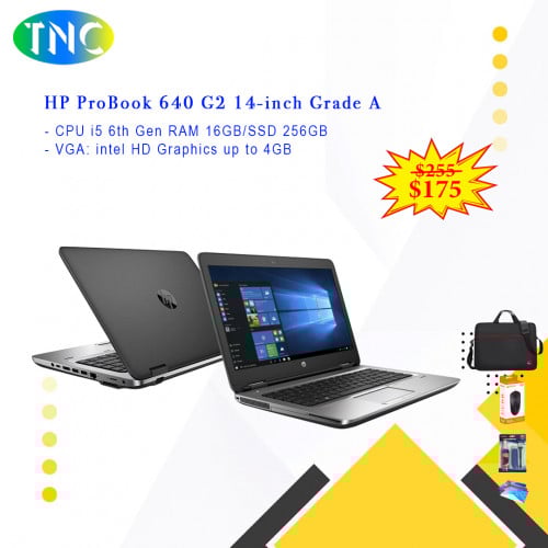 HP ProBook 640 G2 14-inch Grade A CPU i5 6th Gen RAM 16GB/SSD 256GB VGA  up to 4GB