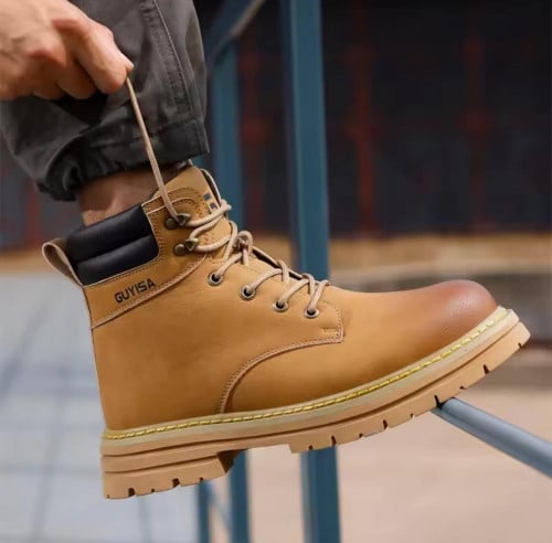 ស្បែកជើងសុវត្ថិភាពក្បាលដែកបាតដែក / Safety Boot With Metal Head and Metal Sole