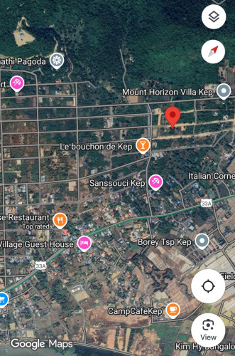 ដីជួលកែប 1439ម2 250$ Terrain nu à Kep 1439m2 à louer pour 250$/mois. Land for rent only 250$/month