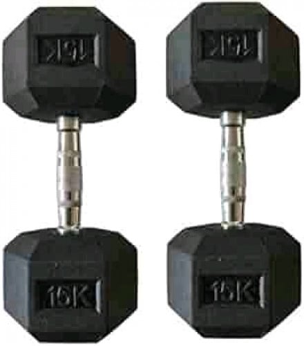 ដុំដែក Promotion only 1.99$ /kg 15kg x2 Hex Dumbbell 15kg x2