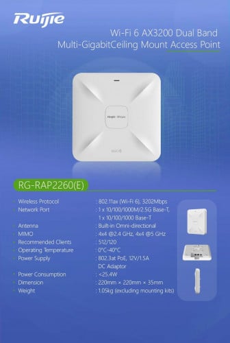 Wi-Fi 6 AX3200 (RG-RAP2260(E))
