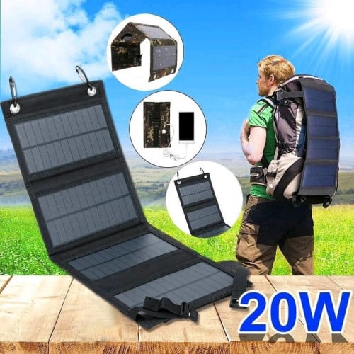 20W 5V Foldable USB Solar Panel Portable Outdoor