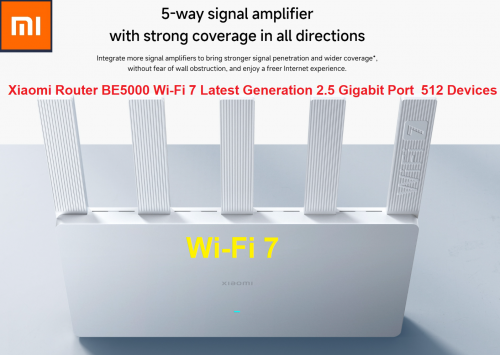 Xiaomi Router BE5000 Wi-Fi 7 Latest Generation 2.5 Gigabit Port  512 Devices Xiaomi  Router