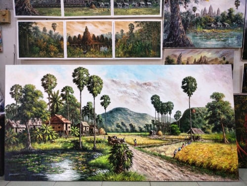 ទេសភាពស្រុកស្រែ Rice Paddy Field Landscape