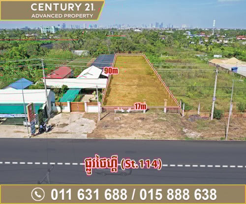 🏘 ដី សម្រាប់ជួល នៅលើផ្លូវថៃហ្គឺ(ព្រែកឯង) ជិតបុរី ហាយធិច​ឌឹព្រីមៀម