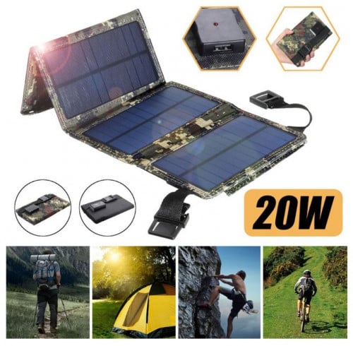 20W 5V Foldable USB Solar Panel Portable Outdoor