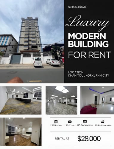 A whole Commercial Building For Rent- Central Toul Kork Area