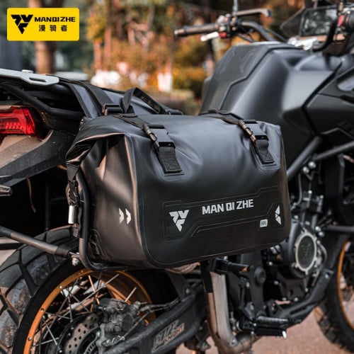 Saddle bags កាបូប សងខាង ម៉ូតថ្មី សាច់ក្រាសល្អ ចំណុះ 30L មានពណ៌លឿងនិងខ្មៅ