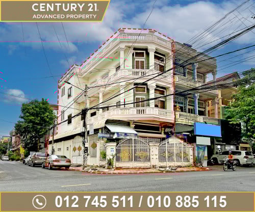 🏠ផ្ទះអាជីវកម្ម (កែង) សម្រាប់ជួល នៅលើផ្លូវ 143