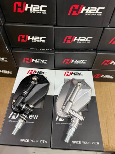 Motorcycle Mirrors កញ្ចក់សាច់ CNC សុទ្ធ របស់ H2C ម៉ូតថ្មីស្អាត បង្វិលបាន 360ដឺក្រេ