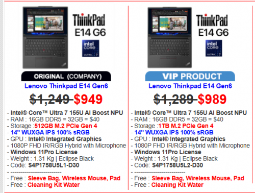 Lenovo Thinkpad E14 Gen6 $949