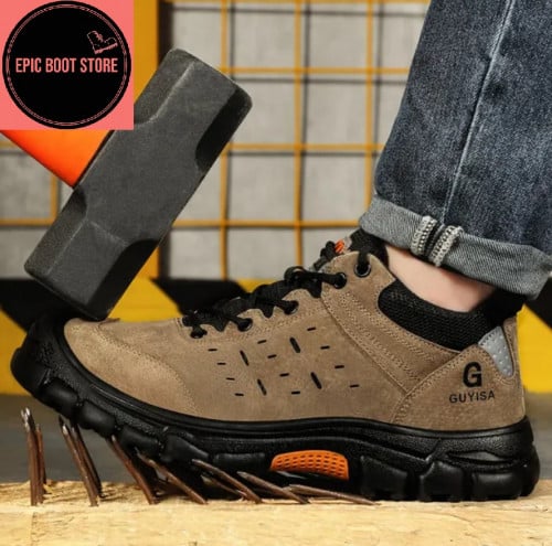 Guyisa Safety Boot New Model (ស្បែកជើងសុវត្ថិភាពក្បាលដែកបាតដែក)