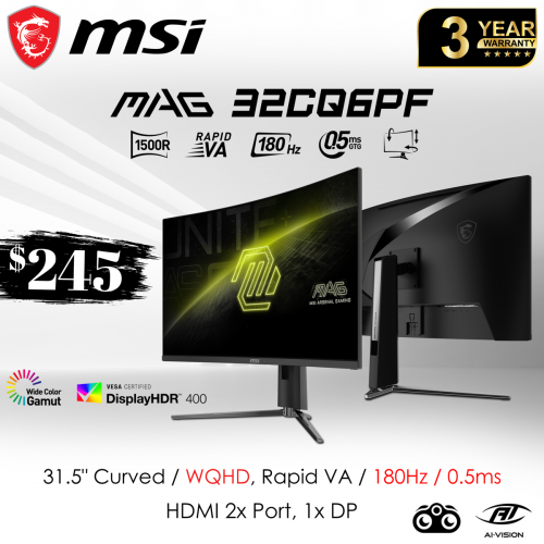 LCD MAG 32CQ6PF 2K 180Hz ធានា៣ឆ្នាំ