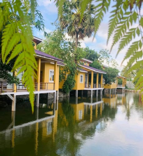A pond house for rent in Kampot