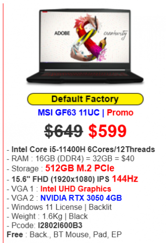 MSI GF63 11UC | Promo